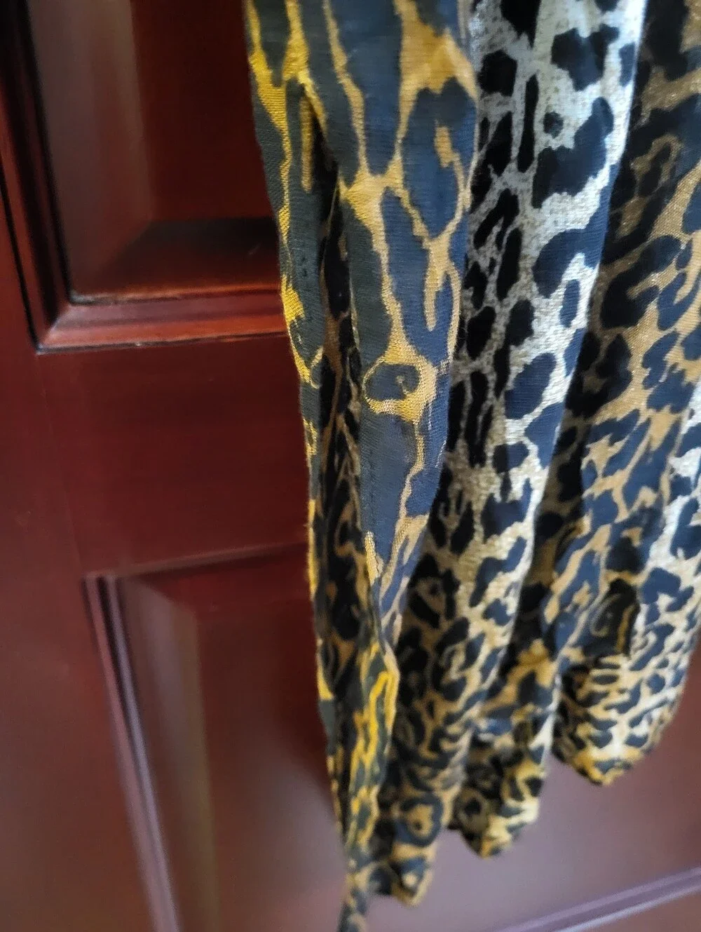Leopard Print Open-Front Swim Coverup - Brown/Black